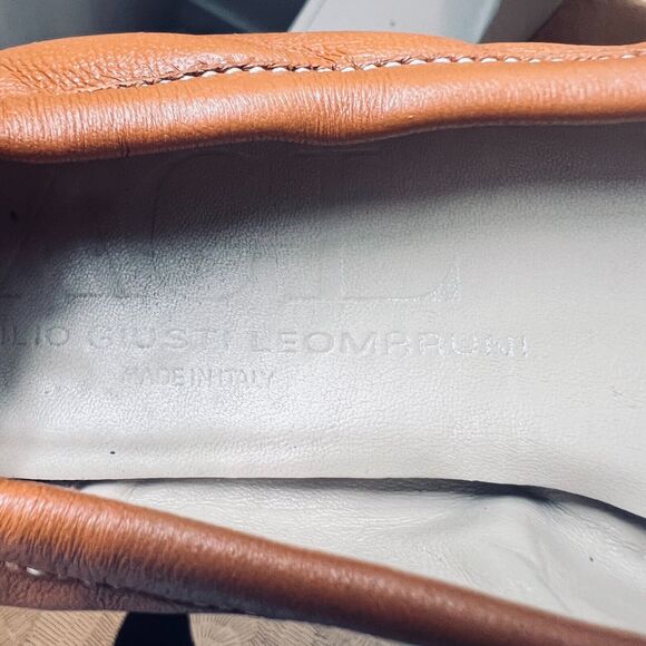 AGL Shoes Womens 36.5 US 6.5 Brown Black Ballet Flats Cap Toe Buckle Monika - Picture 10 of 12